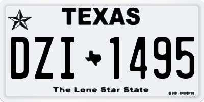 TX license plate DZI1495