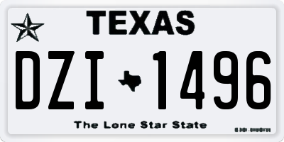 TX license plate DZI1496