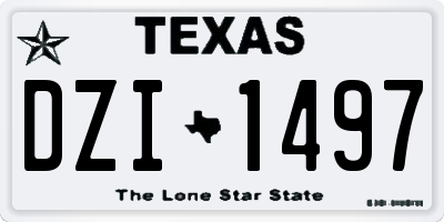 TX license plate DZI1497