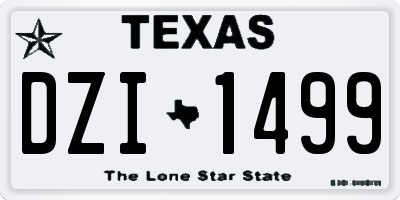 TX license plate DZI1499