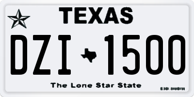 TX license plate DZI1500