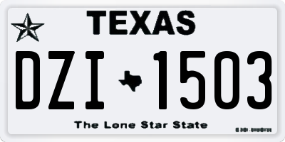 TX license plate DZI1503