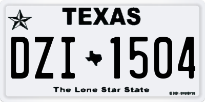 TX license plate DZI1504