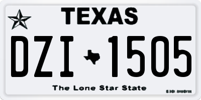 TX license plate DZI1505