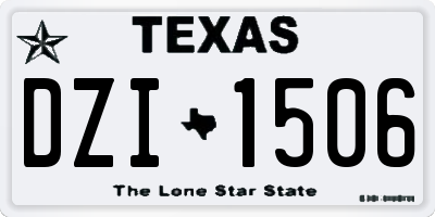 TX license plate DZI1506