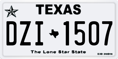 TX license plate DZI1507