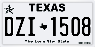 TX license plate DZI1508