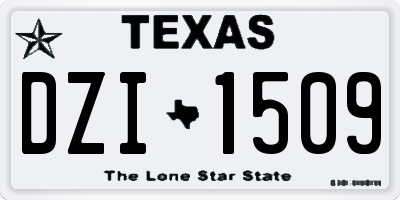 TX license plate DZI1509