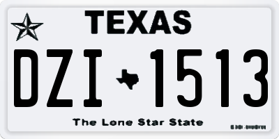 TX license plate DZI1513