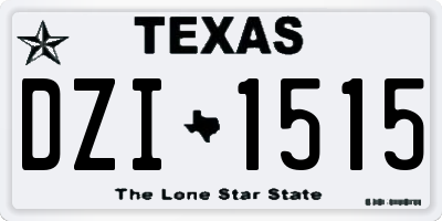 TX license plate DZI1515