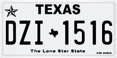 TX license plate DZI1516