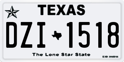TX license plate DZI1518