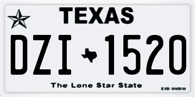 TX license plate DZI1520