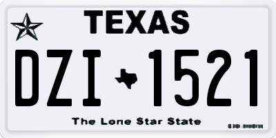 TX license plate DZI1521
