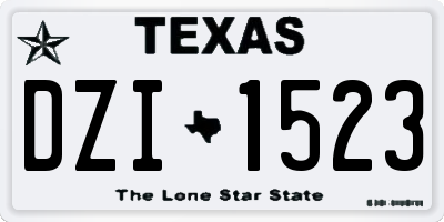 TX license plate DZI1523