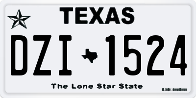 TX license plate DZI1524