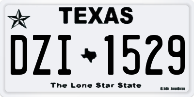 TX license plate DZI1529