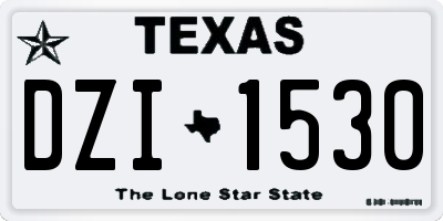 TX license plate DZI1530