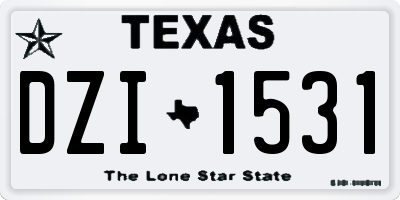 TX license plate DZI1531