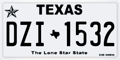 TX license plate DZI1532