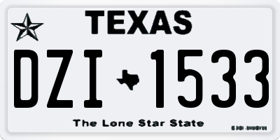TX license plate DZI1533