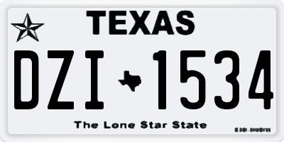 TX license plate DZI1534