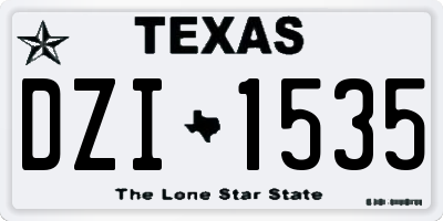 TX license plate DZI1535