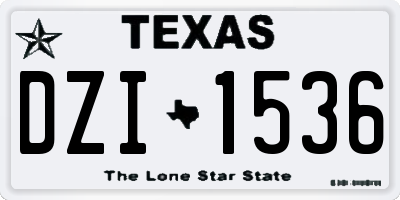 TX license plate DZI1536