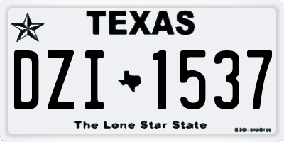 TX license plate DZI1537