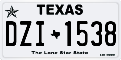 TX license plate DZI1538