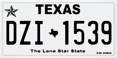 TX license plate DZI1539