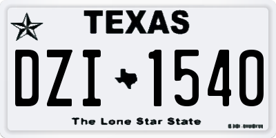 TX license plate DZI1540