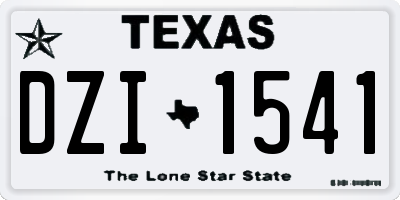 TX license plate DZI1541