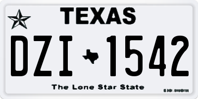 TX license plate DZI1542