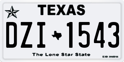 TX license plate DZI1543