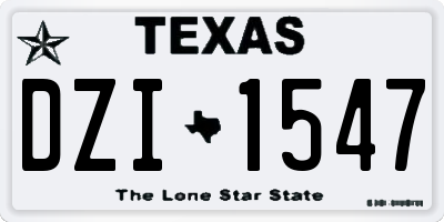TX license plate DZI1547