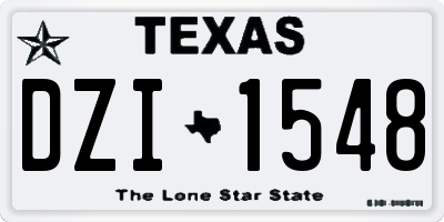 TX license plate DZI1548