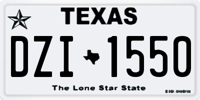 TX license plate DZI1550