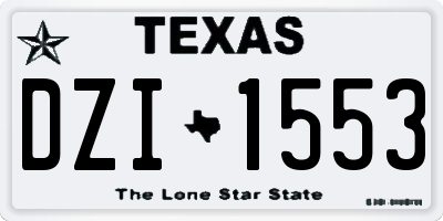 TX license plate DZI1553