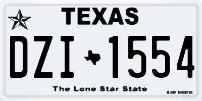 TX license plate DZI1554