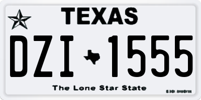 TX license plate DZI1555
