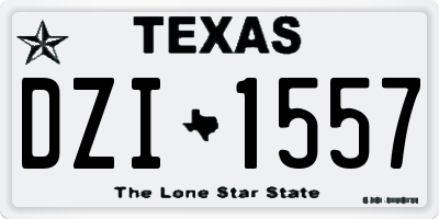 TX license plate DZI1557