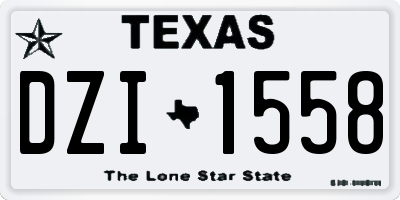 TX license plate DZI1558