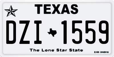 TX license plate DZI1559