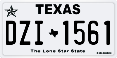 TX license plate DZI1561