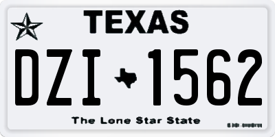 TX license plate DZI1562