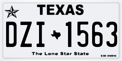 TX license plate DZI1563