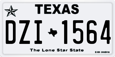 TX license plate DZI1564