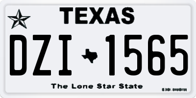 TX license plate DZI1565