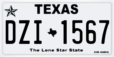 TX license plate DZI1567